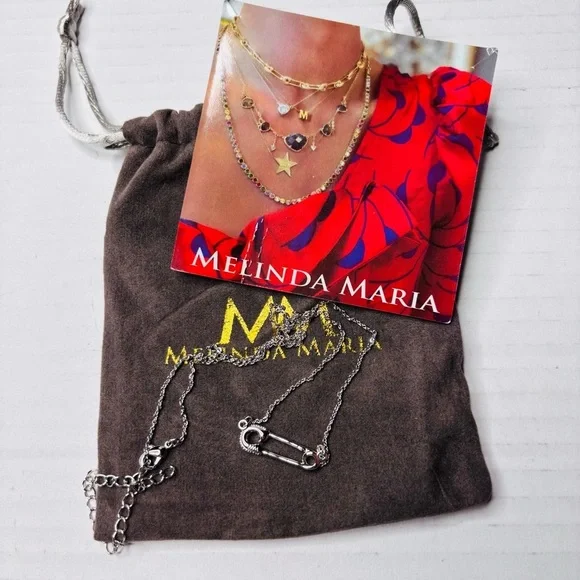 MELINDA MARIA Safety Pin Pendant Necklace - Picture 5 of 5
